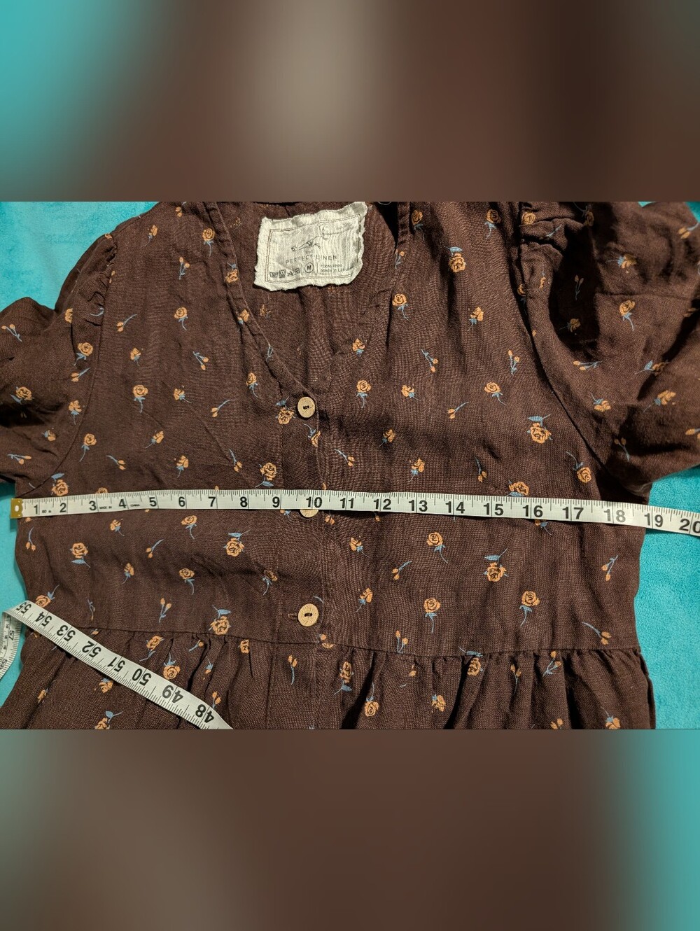 notPERFECTLINEN NPL Ronda Dress M Medium Espresso Rose - Picture 9 of 12